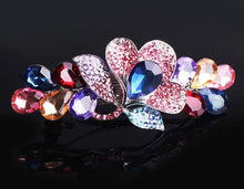 Load image into Gallery viewer, Sparkly long Hair clips with flower (Five colours)