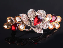 Load image into Gallery viewer, Sparkly long Hair clips with flower (Five colours)