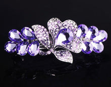 Load image into Gallery viewer, Sparkly long Hair clips with flower (Five colours)