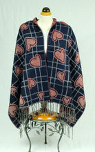 Load image into Gallery viewer, Winter check plaid wool feeling larger shawl designed with heart (Five colours)