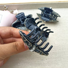 Load image into Gallery viewer, Classic middle Claw Hair clips with rhinestones (three-colours )