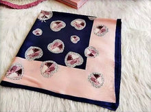 Load image into Gallery viewer, L-High density satin square scarf 2 with hearts pattern(three colours)