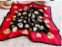 Load image into Gallery viewer, L-High density satin square scarf 2 with hearts pattern(three colours)