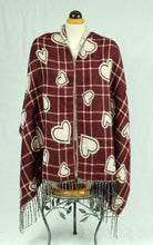 Load image into Gallery viewer, Winter check plaid wool feeling larger shawl designed with heart (Five colours)