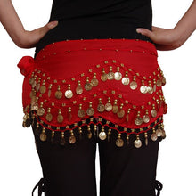 Load image into Gallery viewer, Belly dance hip scarf coin belt -128(ten colors)