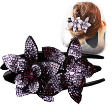 Load image into Gallery viewer, Sparkly Alligator Hair clips with two followers (three-colours 11cm/9cm)