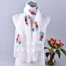 Load image into Gallery viewer, Long lace trendy embroidered Scarf/Shawl (Eleven colors)