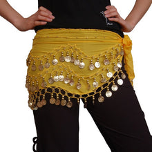 Load image into Gallery viewer, Belly dance hip scarf coin belt -128(ten colors)