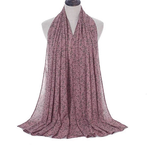 Long floral print chiffon scarf/Shawl  (eight colors)