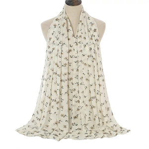 Long floral print chiffon scarf/Shawl  (eight colors)