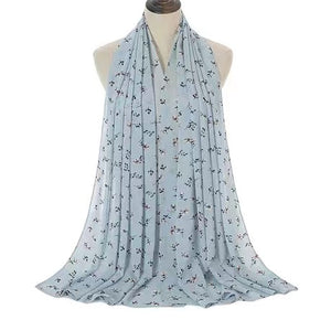 Long floral print chiffon scarf/Shawl  (eight colors)