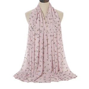 Long floral print chiffon scarf/Shawl  (eight colors)