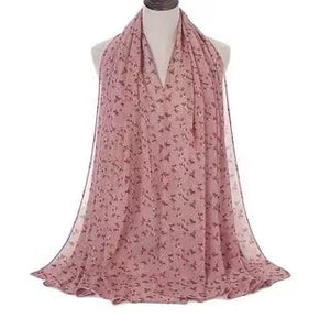 Long floral print chiffon scarf/Shawl  (eight colors)