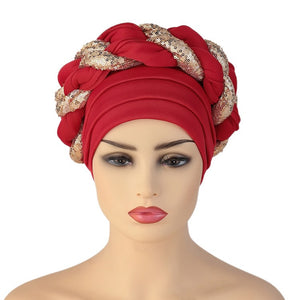 Shinning sequins turbans/hijabs 9-6 (12 colors)