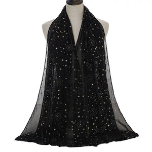 Long chiffon gilding star scarf/Shawl  (six colors)