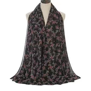 Long floral print chiffon scarf/Shawl  (eight colors)