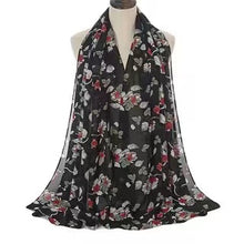 Load image into Gallery viewer, Long floral print chiffon scarf/Shawl  (eight colors)
