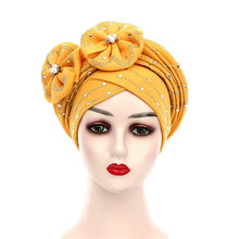 Load image into Gallery viewer, Adjustable space layer African Turbans/Hijabs with Shinning sequins  9-2 (8 colors)
