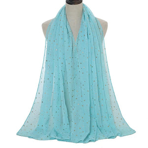 Long chiffon gilding star scarf/Shawl  (six colors)