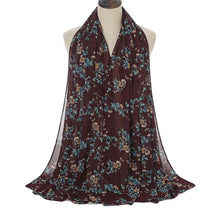 Load image into Gallery viewer, Long floral print chiffon scarf/Shawl  (eight colors)
