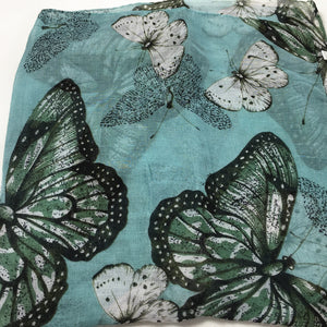 Butterfly patterns cotton feeling long scarf (Five colours)