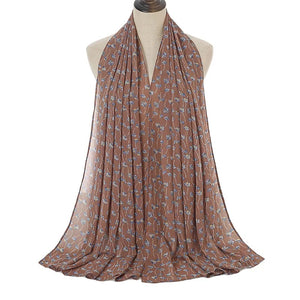 Long floral print chiffon scarf/Shawl  (eight colors)