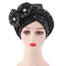 Load image into Gallery viewer, Adjustable space layer African Turbans/Hijabs with Shinning sequins  9-2 (8 colors)
