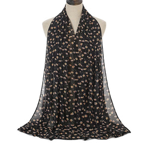 Long floral print chiffon scarf/Shawl  (eight colors)