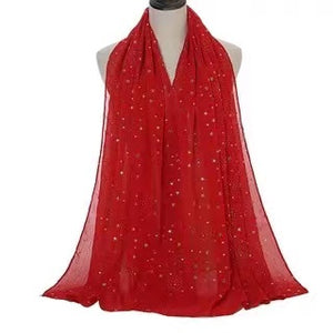 Long chiffon gilding star scarf/Shawl  (six colors)