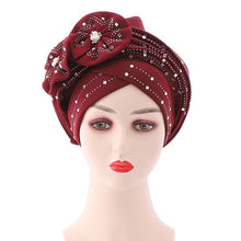 Load image into Gallery viewer, Adjustable space layer African Turbans/Hijabs with Shinning sequins  9-2 (8 colors)
