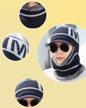 Load image into Gallery viewer, Winter men&#39;s knitted hat scarf one piece 1 (Four colours)
