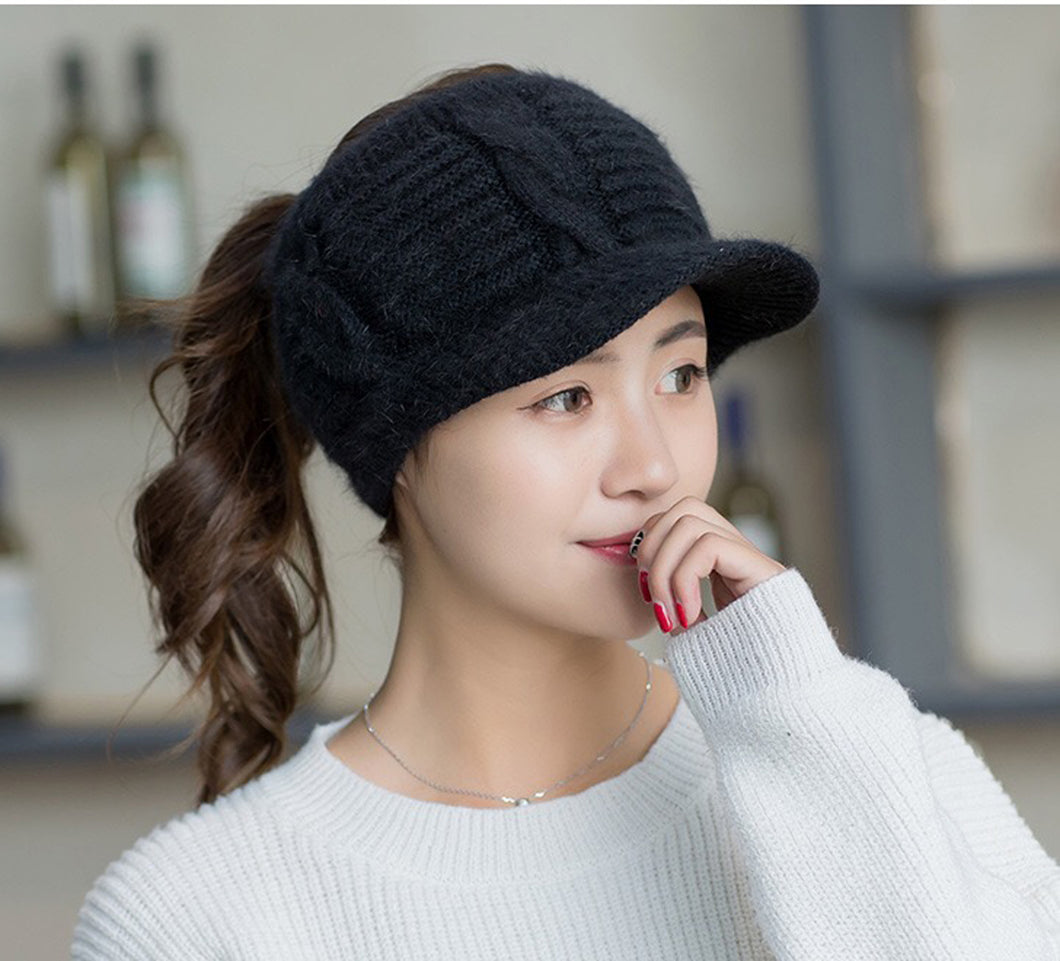 Winter knit Hat with brim 13 (Seven colours)