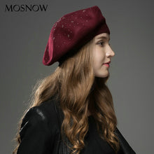 Load image into Gallery viewer, Cashmere Beret double side reversible
