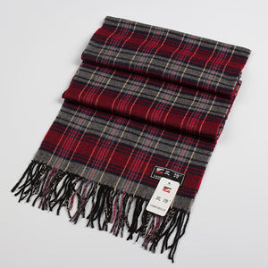 Narrow long wool feeling unisex classic check plaid scarf (Eighteen colours)