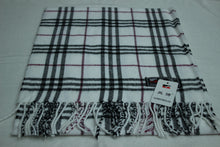 Load image into Gallery viewer, Narrow long wool feeling unisex classic check plaid scarf with tassel 1(six colours)
