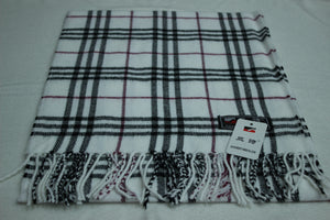 Narrow long wool feeling unisex classic check plaid scarf with tassel 1(six colours)