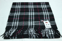 Load image into Gallery viewer, Narrow long wool feeling unisex classic check plaid scarf with tassel 1(six colours)
