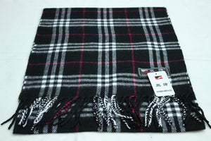 Narrow long wool feeling unisex classic check plaid scarf with tassel 1(six colours)