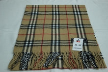 Load image into Gallery viewer, Narrow long wool feeling unisex classic check plaid scarf with tassel 1(six colours)
