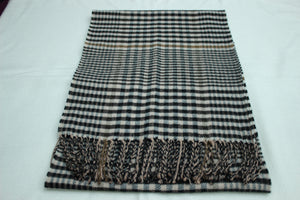 Narrow long wool feeling unisex classic check plaid scarf (Eighteen colours)