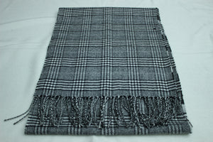 Narrow long wool feeling unisex classic check plaid scarf (Eighteen colours)