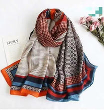 Load image into Gallery viewer, linen feeling long classic multicolour polka dots scarf/shawl
