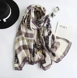 linen feeling  long classic multi-1 scarf/shawl (two colours)