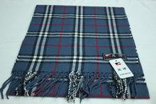 Load image into Gallery viewer, Narrow long wool feeling unisex classic check plaid scarf with tassel 1(six colours)
