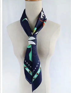 L-High density satin square scarf 4 with leaves pattern(three colours)