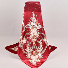 Load image into Gallery viewer, L-Flower design satin square scarf (Six colours)
