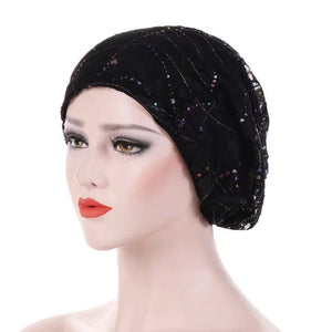 Multi-glitter Lace Cap