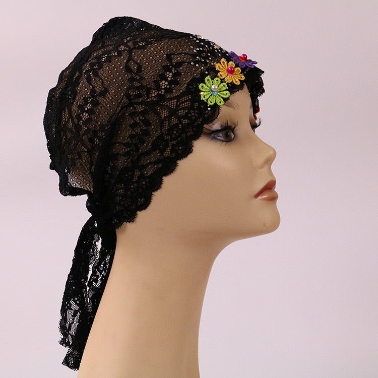 Glitter lace Turban/Hijab pattern 17 (Eleven colours)