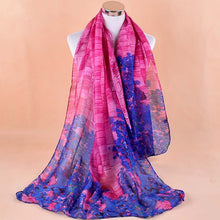 Load image into Gallery viewer, Rectangle with flower cotton feeling long scarf (four colours)
