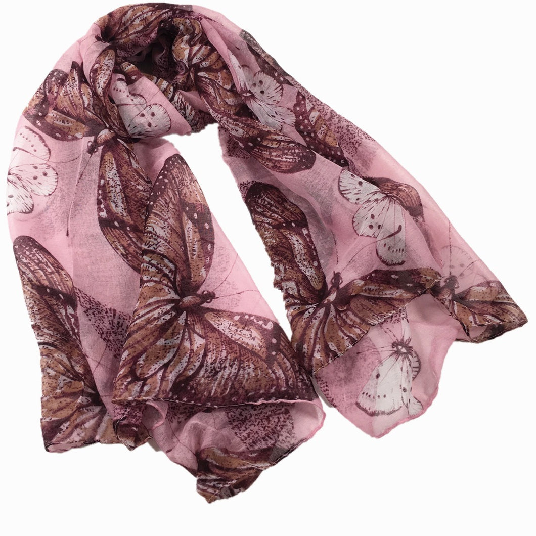 Butterfly patterns cotton feeling long scarf (Five colours)